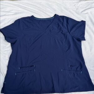 Navy Blue Scrub Top